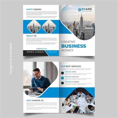 Premium Vector Corporate Bifold Brochure Design Template