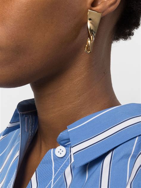 Jacquemus Les Boucles J Earrings Gold Farfetch Uk