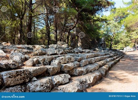 Ruins Of The Ancient Town At Phaselis Stock Image Image Of Phaselis