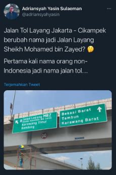 Asal Usul Penamaan Syekh Mohamed Bin Zayed Jadi Nama Jalan Tol Japek