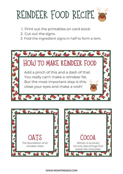 Reindeer Food Free Printables Momtrends