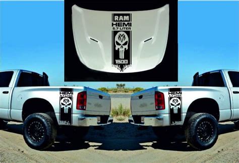 DODGE RAM HEMI 1500 2500 3500 3x HOOD FENDER DECALS Graphic Vinyl