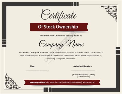 Free Stock Certificate Templates In Ms Word Format