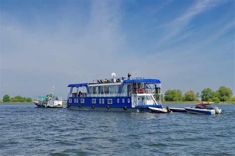 Danube River. Cruise Ship with Tourists in Natural Reserve of the ...