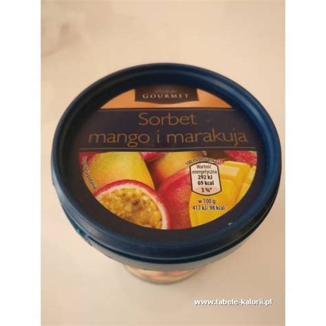 Ile Kcal Ma Sorbet Mango I Marakuja Gourmet Tabele Kalorii