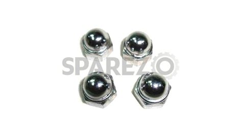 Royal Enfield Rear Shocker Domed Nuts 4 Chromed Sparezo