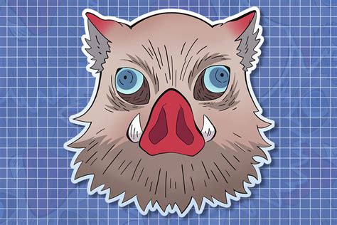 Demon Slayer Inosuke Hashibira Boar Mask Sticker - Anime PNG 🐗