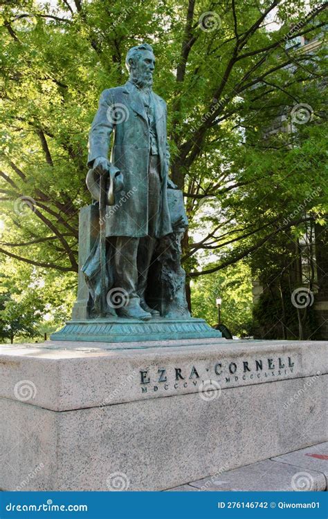 Statue of Ezra Cornell, Cornell University Editorial Photography ...