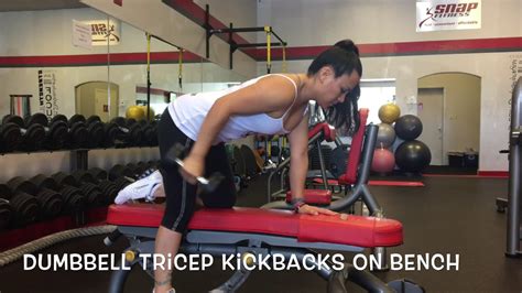 How To Do Dumbbell Tricep Kickbacks Bench Body By Kristi Youtube