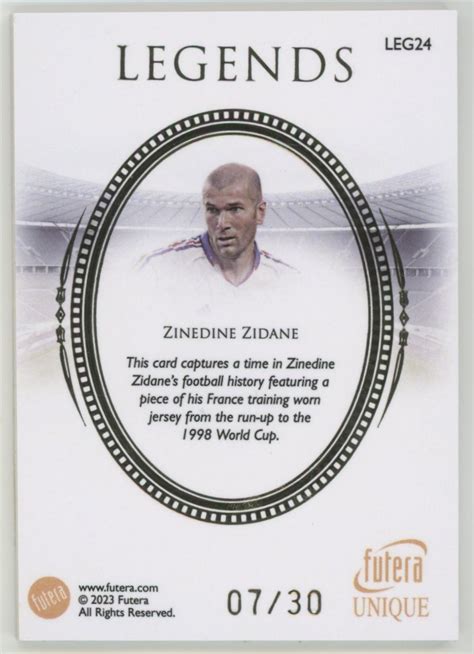 代購代標第一品牌樂淘letao07 30 Zinedine Zidane2023 Futera Unique Legends