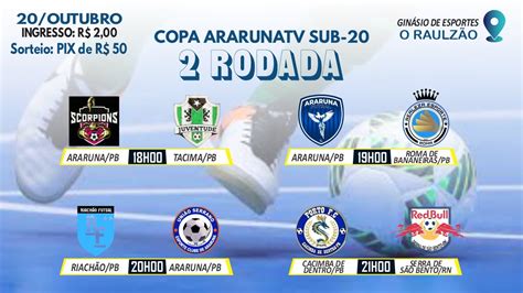 Copa ArarunaTV SUB 20 De Futsal Segunda Rodada 20 10 2022 YouTube