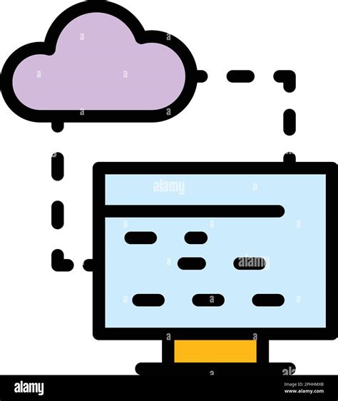 Api Data Cloud Icon Outline Api Data Cloud Vector Icon For Web Design