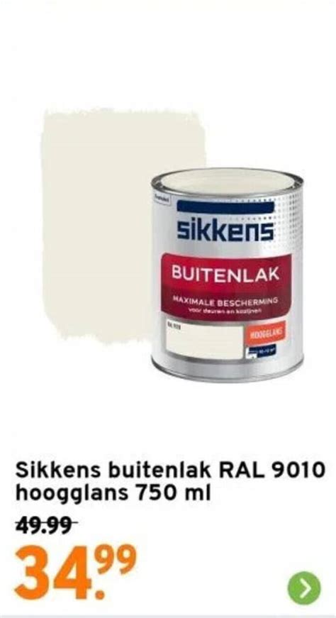 Sikkens Buitenlak RAL 9010 Hoogglans 750 Ml Aanbieding Bij GAMMA