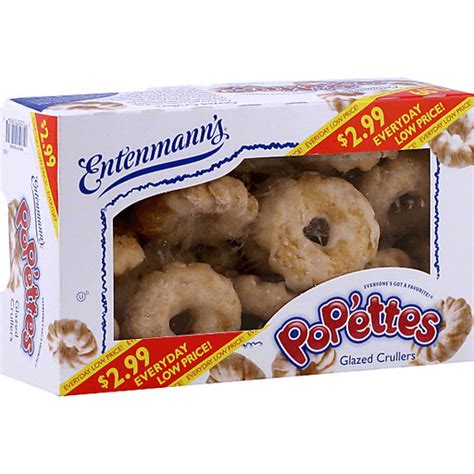 Entenmanns Pop Ettes Donuts Glazed Crullers Doughnuts Pies Snack