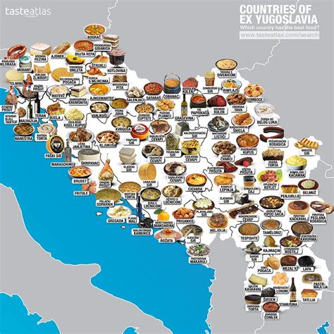 Map of Ex-Yugoslav Cuisinea according to Taste Atlas : r/MapPorn