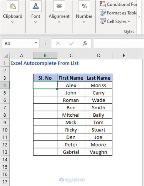 How To Autocomplete Cells Or Columns From List In Excel ExcelDemy