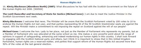 Lallands Peat Worrier Gove In This Parliament Human Rights Are A