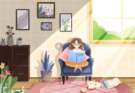 少女居家室内插画插画图片下载 正版图片401573479 摄图网