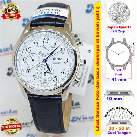 Jual Seiko Quartz Spc P Chronograph Sapphire Leather Jam Tangan