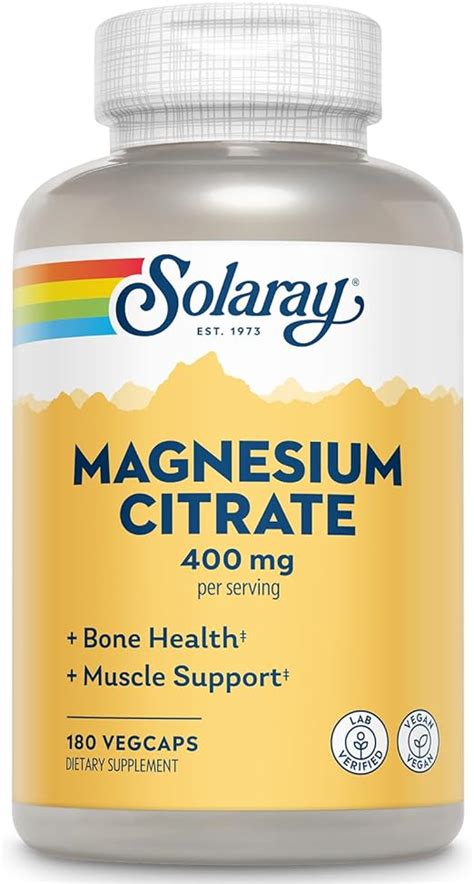 Amazon.com: Solaray Magnesium Citrate - Pure Magnesium Citrate Capsules ...