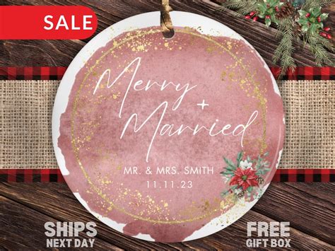 Personalized Wedding Ornament Custom Name Wedding Date Etsy