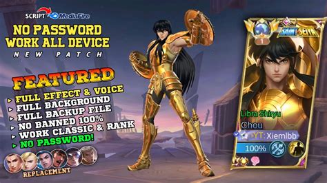 NEW Script Skin Chou Saint Seiya Libra Shiryu No Password Full