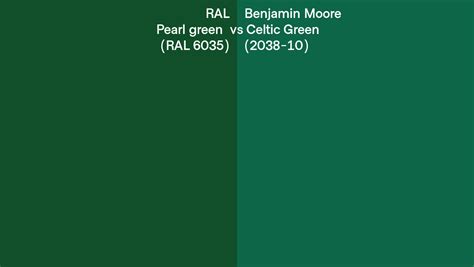 Ral Pearl Green Ral 6035 Vs Benjamin Moore Celtic Green 2038 10