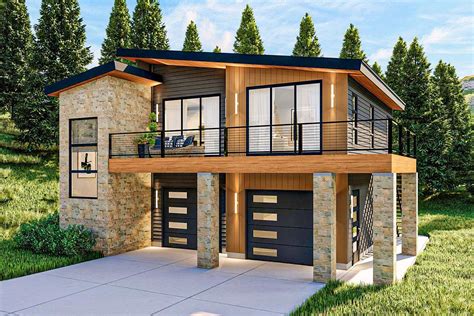 Plan Dj Modern Style Bed Carriage House Plan Under Square