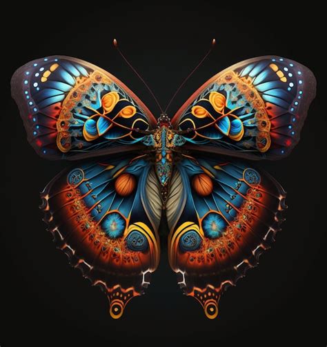 Premium Ai Image Brightly Colored Butterfly Generative Ai