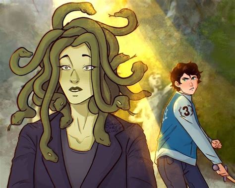 Medusa And Percy Percy Jackson Drawings Percy Jackson Percy Jackson