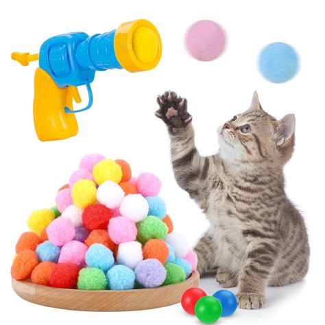 Qweryboo Value Pack Cat Ball Launcher (100 Toy Balls, 3 Pinballs) - Safe, Interactive Pet ...