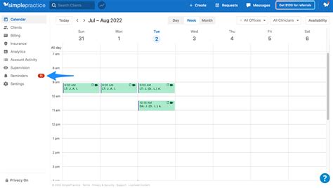 Using practice reminders – SimplePractice Support