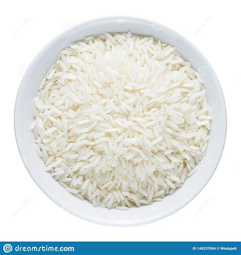 Arroz En El Cuenco Aislado En Blanco Foto De Archivo Imagen De