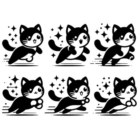 Cute Cat Vector Illustration Set Cartoon Cute Cat Cute Cat Is Holding