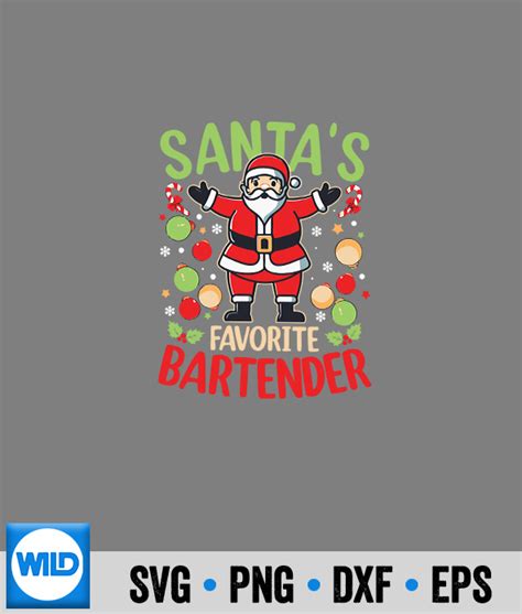 Gobble SVG Santas Favorite Bartender Christmas Party Pajama Xmas SVG