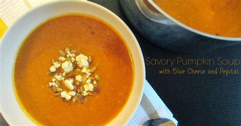 Epicurious Em Savory Pumpkin Soup With Blue Cheese And Pepitas