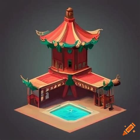 Chinese Theater Stage For A 2d Game