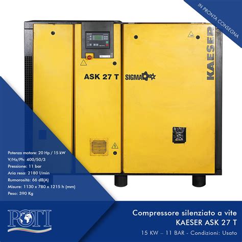 Compressore Silenziato A Vite KAESER ASK 27 T SCAFFALI USATI BOLOGNA