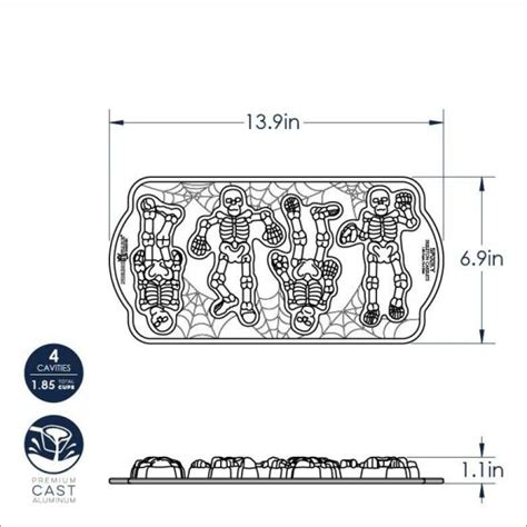 Spooky Skeleton Cakelet Pan Halloween Baking Pans Mini Cake Pans