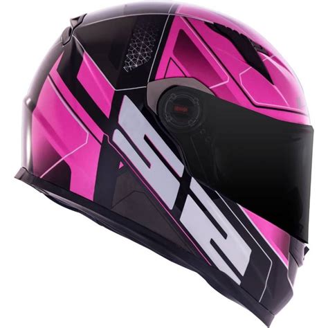 Capacete Ls Ff Ultra Preto Rosa Grid Motors