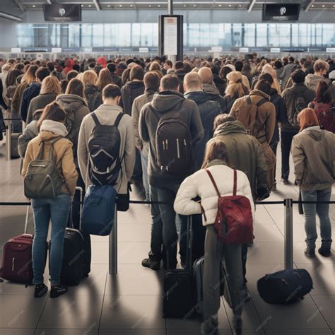 Premium AI Image | Crowd of people waiting in the airport
