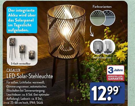 Casalux Led Solar Stehleuchte Angebot Bei ALDI Nord 1Prospekte De