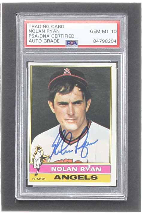 Nolan Ryan Signed 1976 Topps 330 PSA Autograph Graded PSA 10