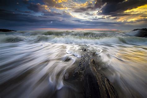 Wallpaper Sunlight Landscape Sunset Sea Water Rock Nature