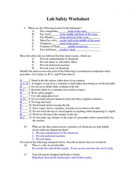 Laboratory Safety Questions And Answers Chemical Safety Quiz