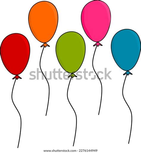 Balloon Cartoon Style Bunch Balloons Birthday Stock Vector Royalty Free 2276144949 Shutterstock