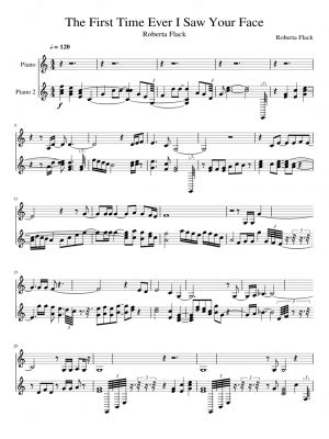 Free Sheet Music The First Time Ever I Saw Your Face By Roberta Flack