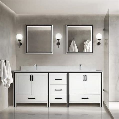 Lexora Ziva In W X In D White Double Bath Vanity White Quartz