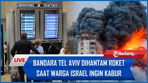 NGERI Bandara Tel Aviv Dihantam Roket Hamas Saat Warga Israel