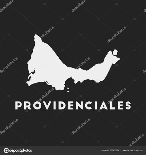 Icono Providenciales Mapa Isla Sobre Fondo Oscuro Elegante Mapa